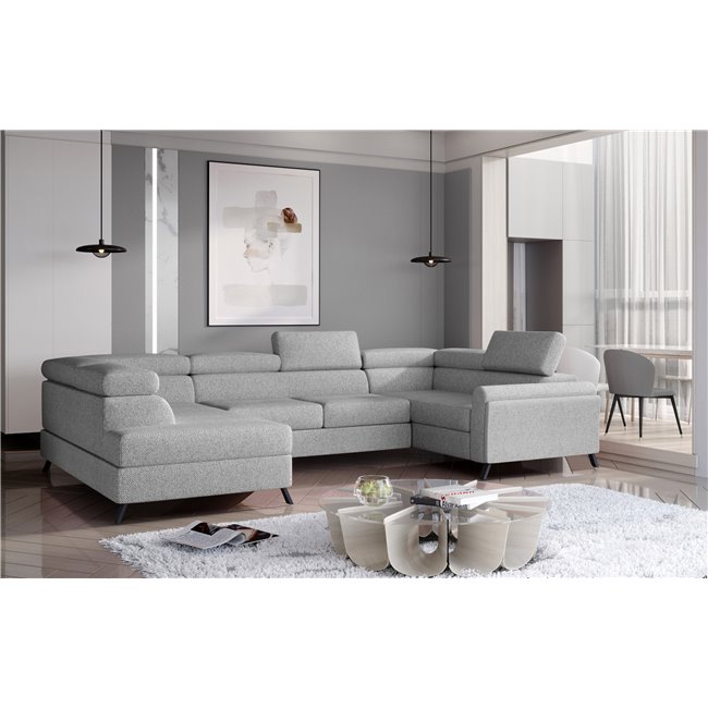 Угловой диван Elscada L, Grande 81, серый, H98x330x200