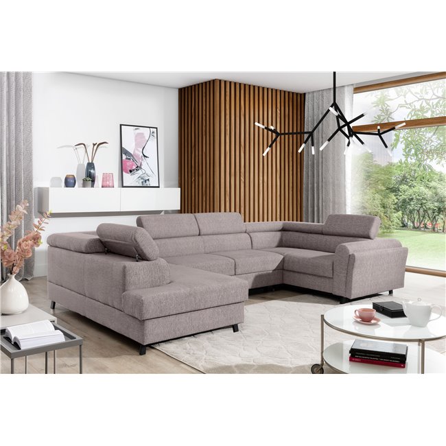 Corner sofa Elscada L, Palacio 65, gray, H98x330x200