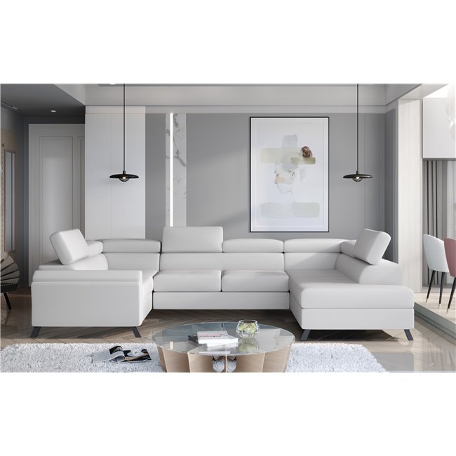 Угловой диван Elscada R, Soft 17, белый, H98x330x200