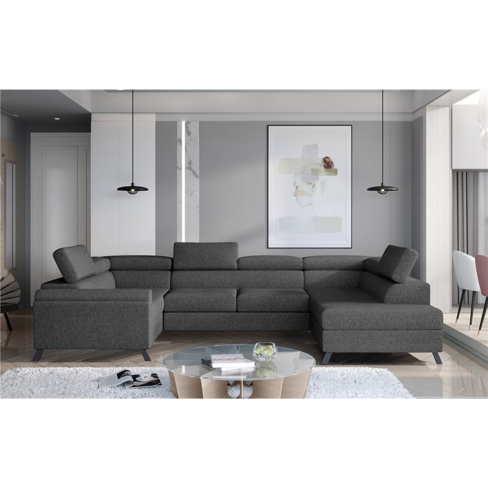 Угловой диван Elscada R, Inari 96, серый, H98x330x200