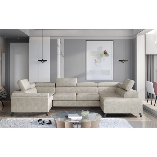 Corner sofa Elscada R, Dora 21, beige, H98x330x200
