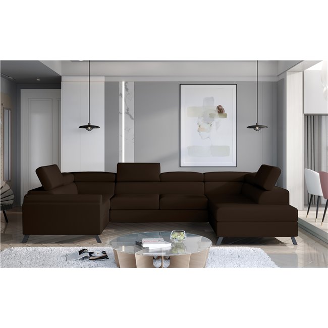 Угловой диван Elscada R, Monolith 29, коричневый, H98x330x200