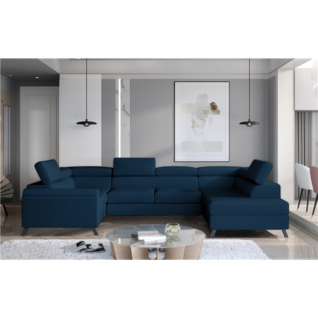 Corner sofa Elscada R, Monolith 77, blue, H98x330x200