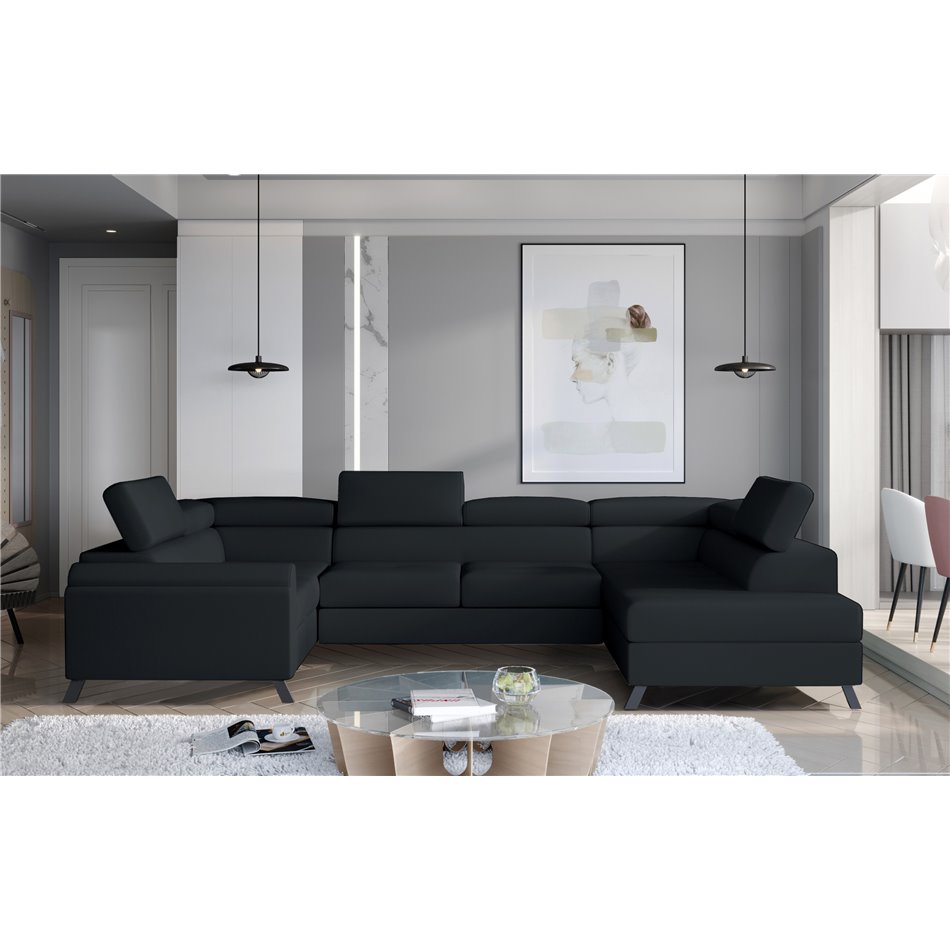 Угловой диван Elscada R, Monolith 97, серый, H98x330x200