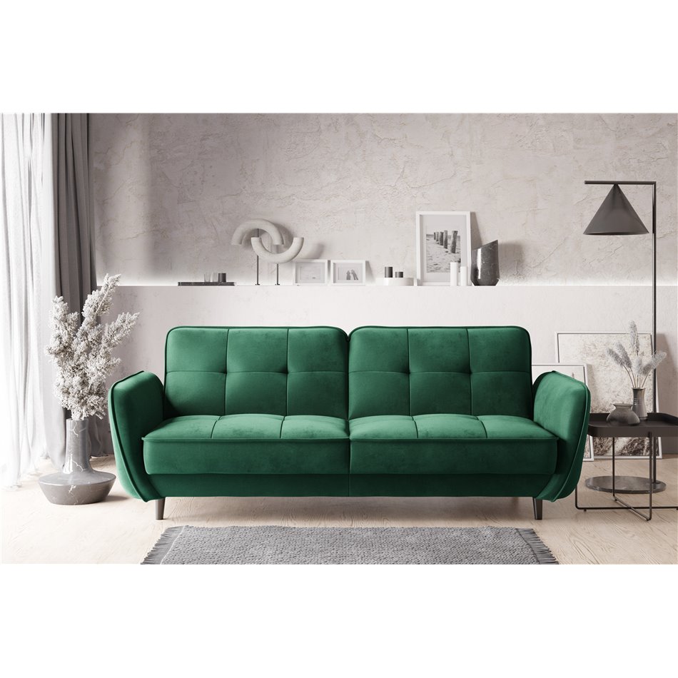 Sofa bed Ellis , Lukso 35, green, H83x220x90