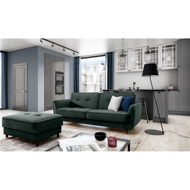 Sofa bed Ellis , Riviera 38, green, H83x220x90