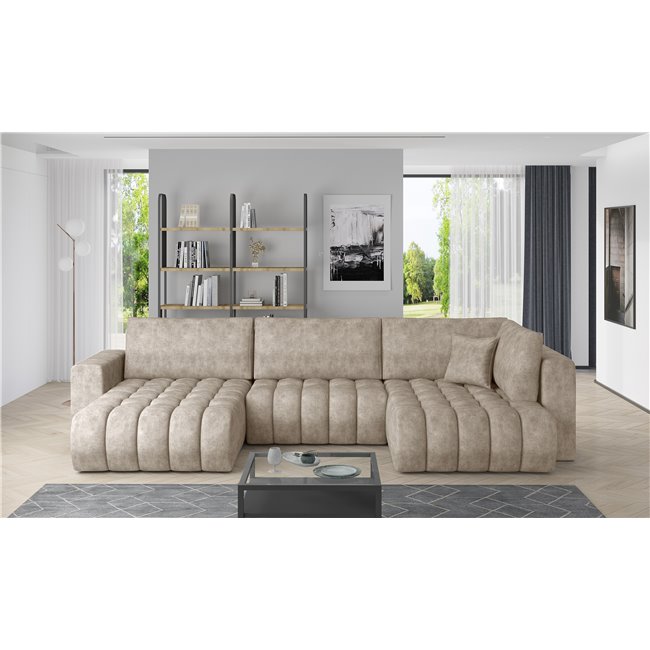 Corner sofa Elonito L, Leve 18, beige, H92x340x170
