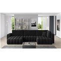 Corner sofa Elonito L, Velvetmat 10, black, H92x340x170