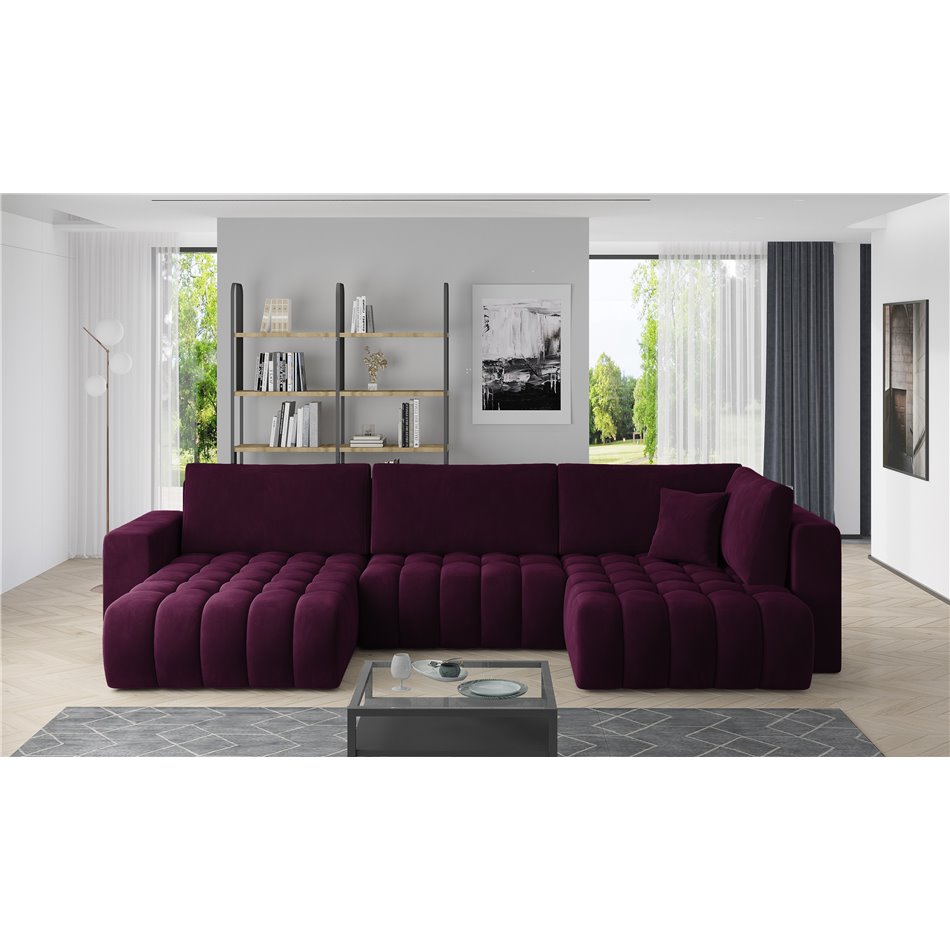 Corner sofa Elonito L, Velvetmat 25, purple, H92x340x170