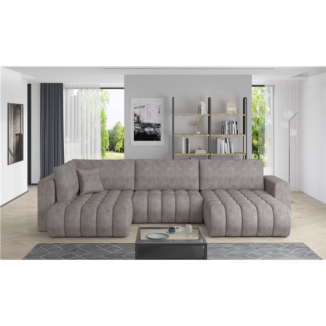 Corner sofa Elonito R, Leve 4, gray, H92x340x170