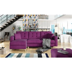 Corner sofa Elsgard L Reversible, Mat Velvet 68, red, H93x248x162