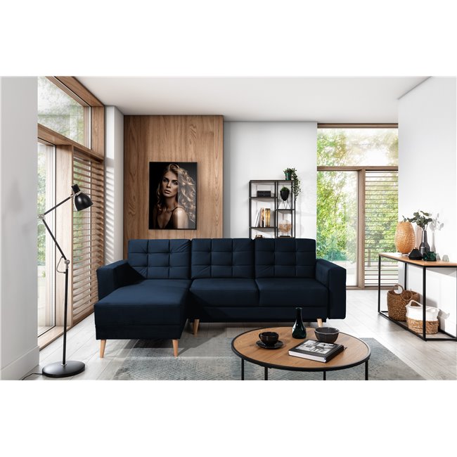 Corner sofa Elsgard L Reversible, Monolith 79, blue, H93x248x162