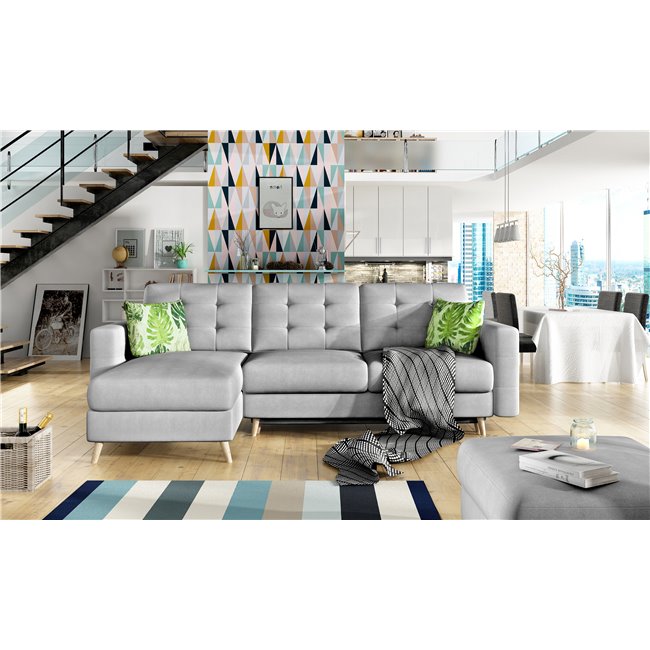 Corner sofa Elsgard U Reversible, Sawana 05, gray, H93x326x202