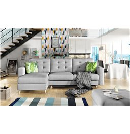 Corner sofa Elsgard U Reversible, Sawana 05, gray, H93x326x202