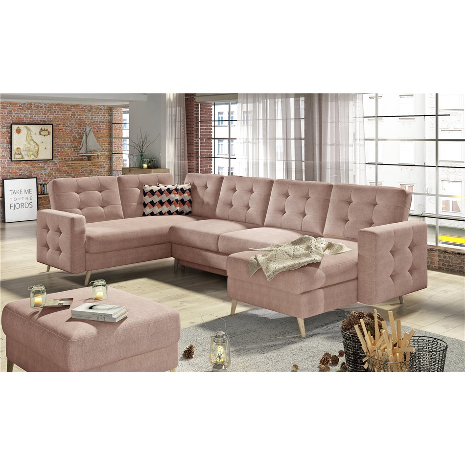 Corner sofa Elsgard U Reversible, Soft 11, black, H93x326x202