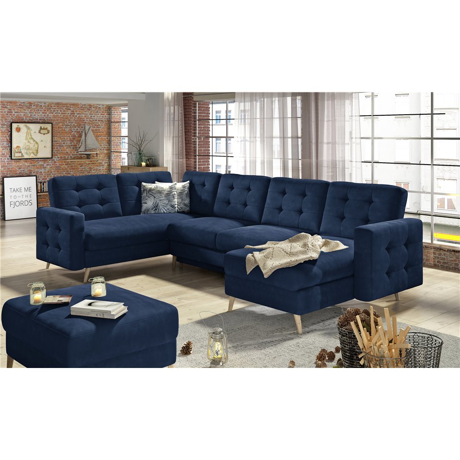 Corner sofa Elsgard U Reversible, Soft 33, beige, H93x326x202