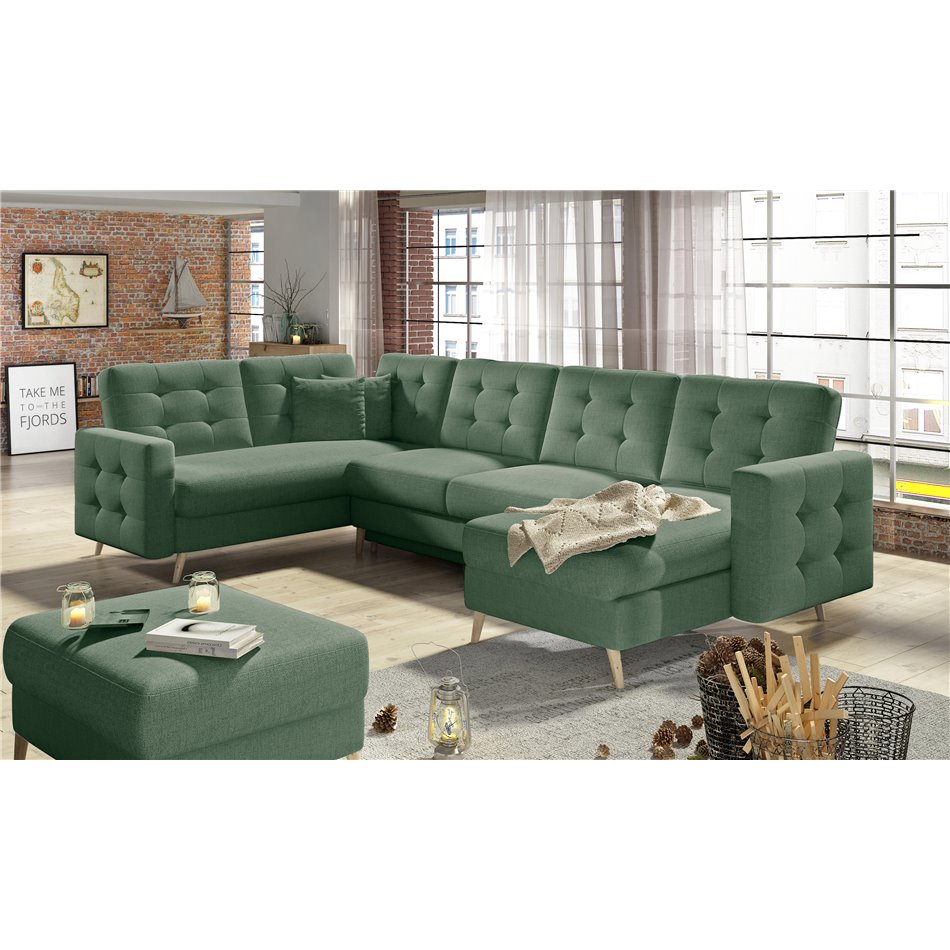 Corner sofa Elsgard U Reversible, Soft 66, brown, H93x326x202