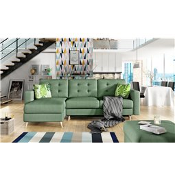 Corner sofa Elsgard U Reversible, Mat Velvet 63, pink, H93x326x202