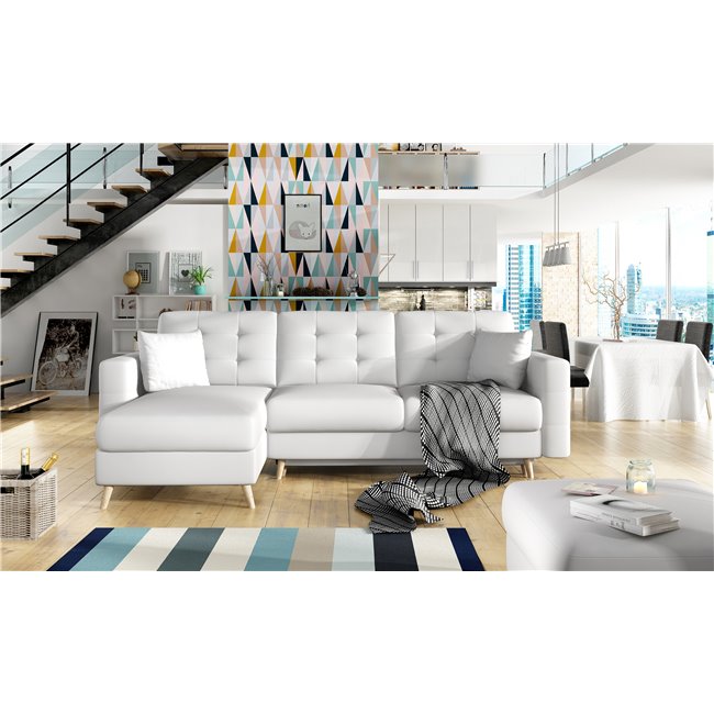 Corner sofa Elsgard U Reversible, Monolith 77, blue, H93x326x202