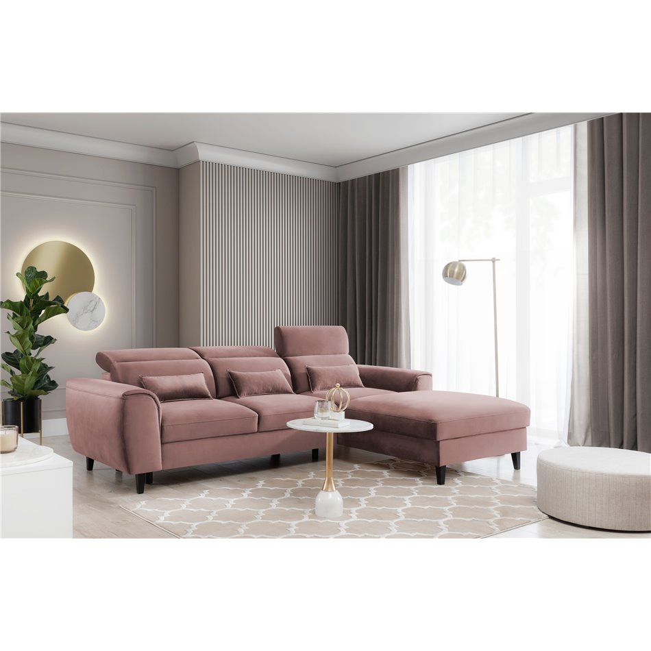 Corner sofa Elfoble R, Nube 24, salmon-colored, H100x267x196