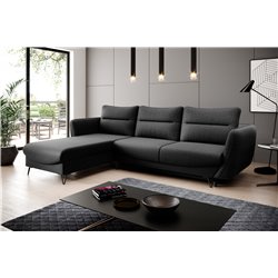 Corner sofa Elsilva L, Flores 10, black, H100x276x201