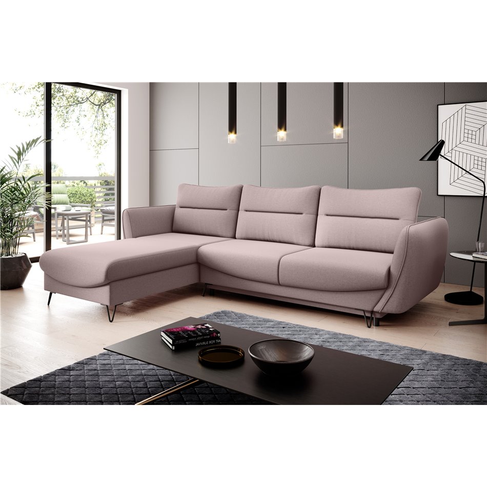 Угловой диван Elsilva L, Gojo 101, розовый, H100x276x201