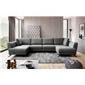 Corner sofa Elarco Symmetrical, Flores 4, gray, H90x362x191