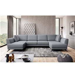 Corner sofa Elarco Symmetrical, Poco 4, gray, H90x362x191