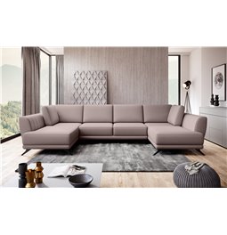 Corner sofa Elarco Symmetrical, Gojo 101, pink, H90x362x191