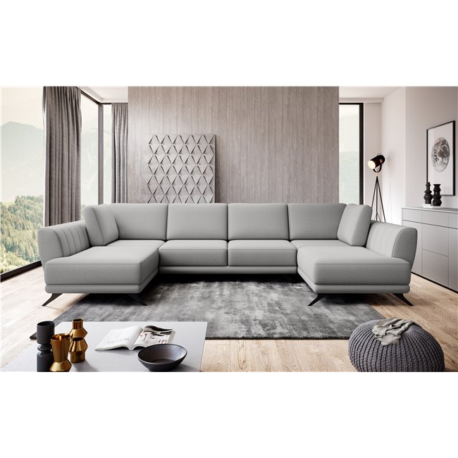 Corner sofa Elarco Symmetrical, Gojo 4, gray, H90x362x191