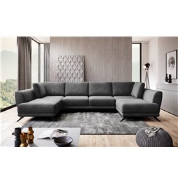 Corner sofa Elarco Symmetrical, Loco 06, gray, H90x362x191