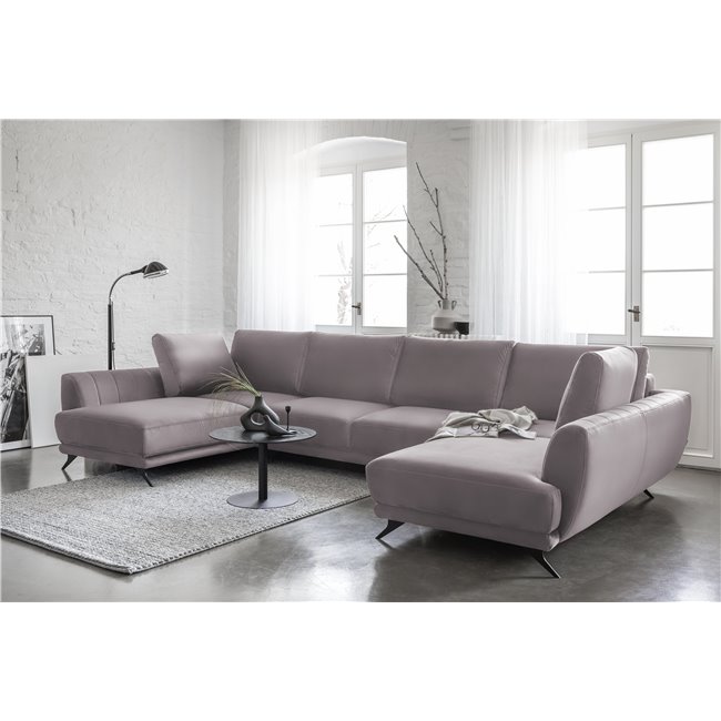 Corner sofa Elarco Symmetrical, Loco 24, pink, H90x362x191