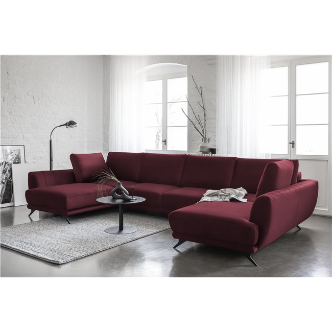 Corner sofa Elarco Symmetrical, Loco 25, purple, H90x362x191