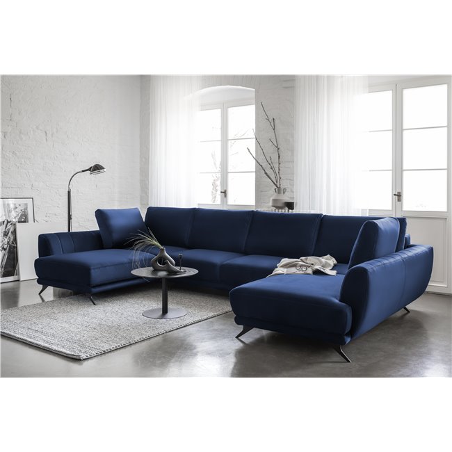 Corner sofa Elarco Symmetrical, Loco 40, blue, H90x362x191