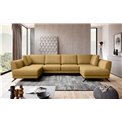 Corner sofa Elarco Symmetrical, Nube 45, yellow, H90x362x191
