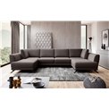 Corner sofa Elarco Symmetrical, Savoi 7, gray, H90x362x191