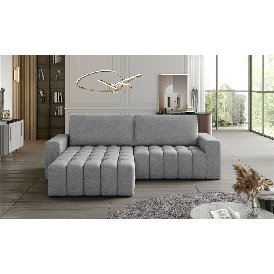 Corner sofa Ebonett L, Sawana 21, gray, H92x250x175