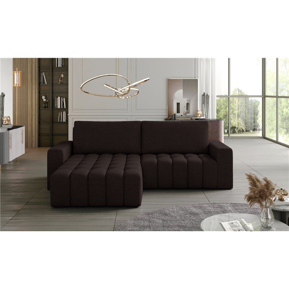 Corner sofa Ebonett L, Sawana 26, brown, H92x250x175