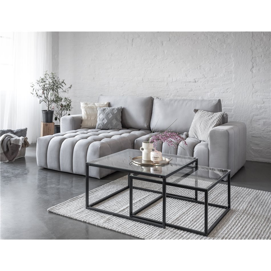 Угловой диван Ebonett L, Monolith 84, серый, H92x250x175