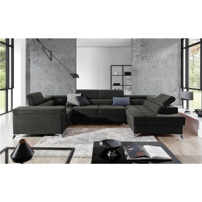 Corner sofa Elago L, Sawana 05, gray, H88x208x43