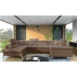 Corner sofa Elago L, Monolith 09, light brown, H88x208x43