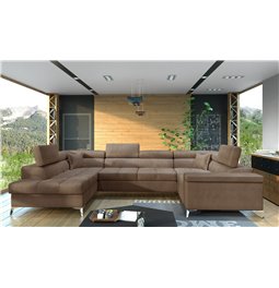 Угловой диван Elago L, Monolith 09, светло-коричневый, H88x208x43