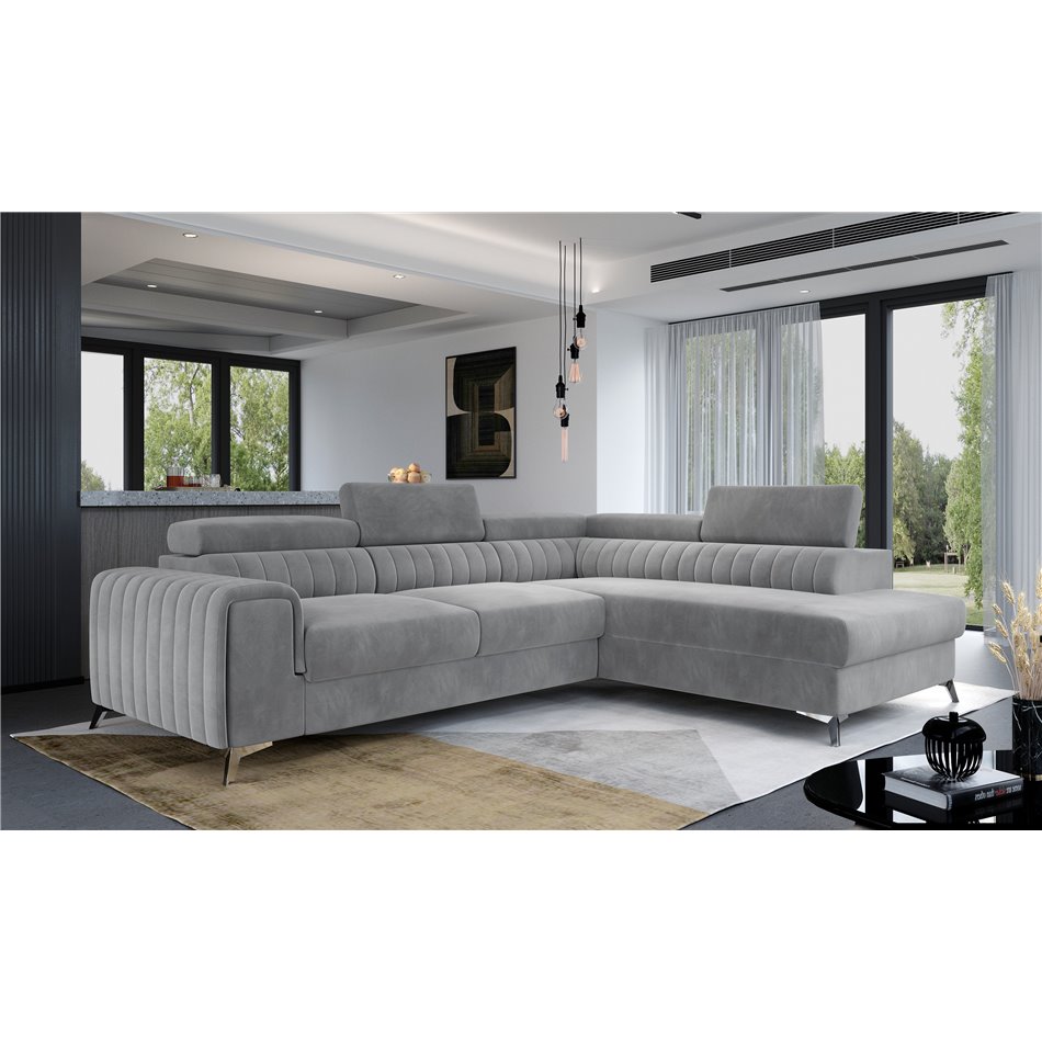 Corner sofa Elaurence R, Monolith 84, gray, H92x278x205