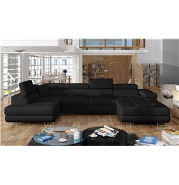 Corner sofa Elcardo L, Sawana 14, black, H90x345x58