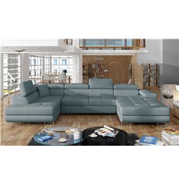 Corner sofa Elcardo L, Cover 70, blue, H90x345x58