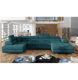 Corner sofa Elcardo L, Mat Velvet 75, green, H90x345x58