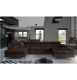 Corner sofa Elduaro L, Monolith 29, brown, H90x345x60
