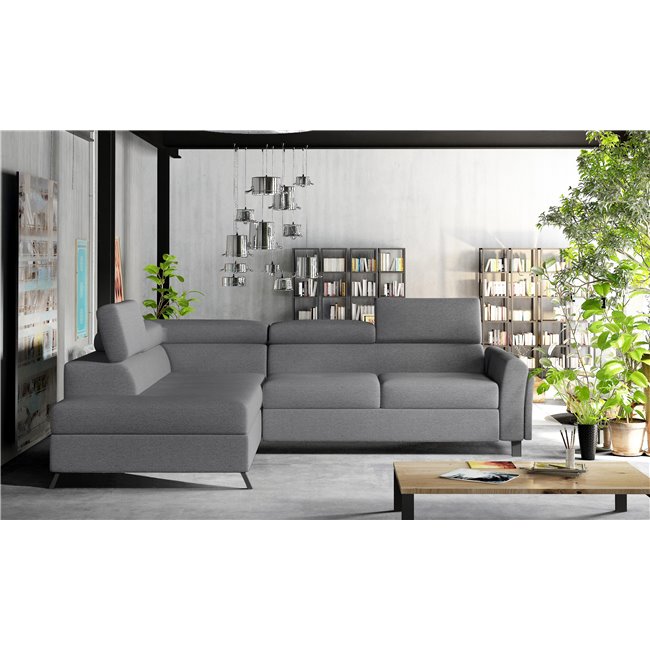 Corner sofa Elkairos L, Primo 96, gray, H95x265x200