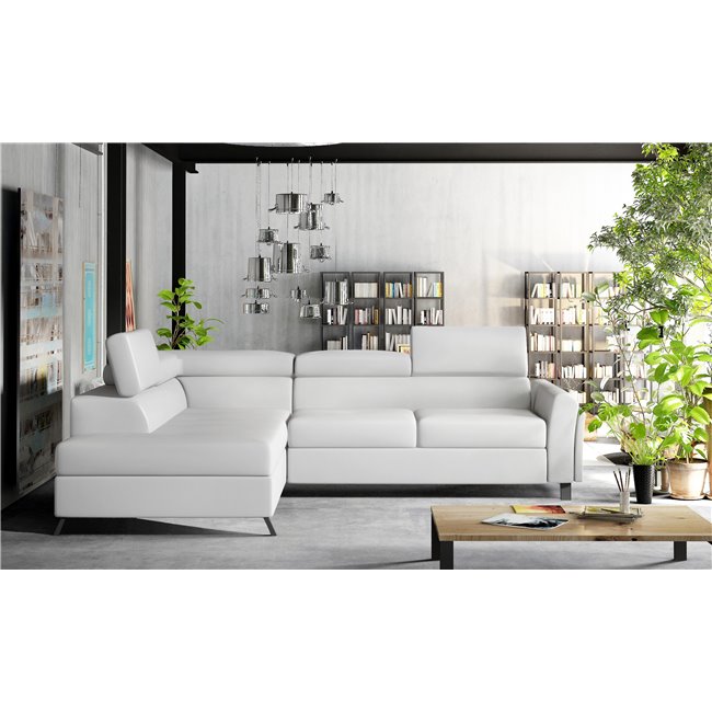 Corner sofa Elkairos L, Soft 17, white, H95x265x200