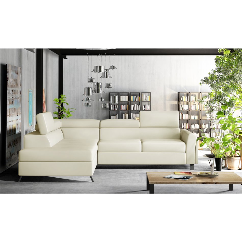Corner sofa Elkairos L, Soft 33, beige, H95x265x200